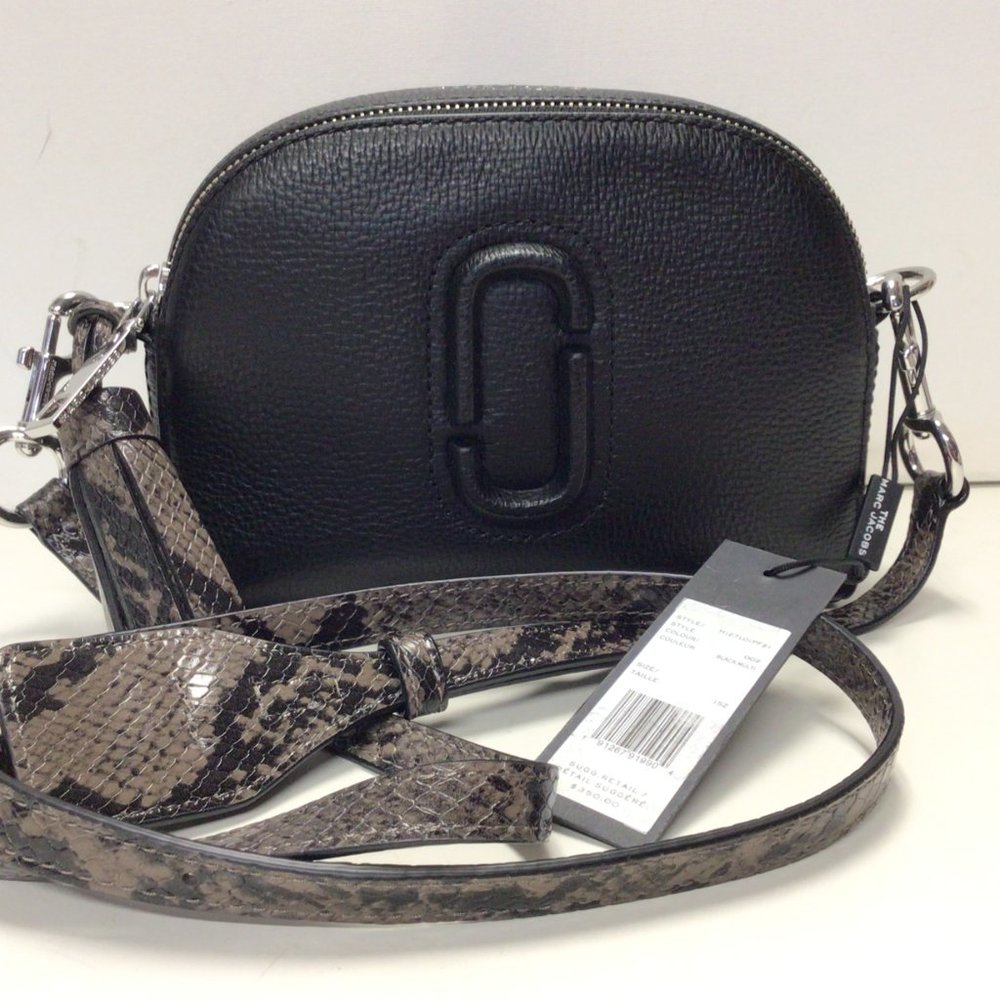 NWT Marc Jacobs Shutter Snakeskin Embossed Strap Leather Crossbody Bag